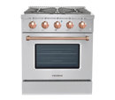 Vezeni 30-Inch Reminiscia Gas Range in Stainless Steel with Rose Gold Accents (VRN3006-CG)