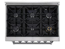 Vezeni 36-Inch Reminiscia Gas Range in Stainless Steel with Rose Gold Accents (VRN3607-CG)