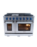Vezeni 48-Inch Randolph Range in Stainless Steel with Blue Knob (VRN4802-PRO-SV)