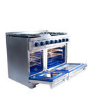 Vezeni 48-Inch Randolph Range in Stainless Steel with Blue Knob (VRN4802-PRO-SV)