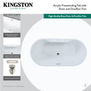 Kingston Brass 55" Acrylic Oval Double Ended Freestanding Tub with Drain, Glossy White/Matte Black (VT7DE552823C420)