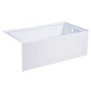 Kingston Brass Aqua Eden 54" Acrylic Rectangular 3-Wall Alcove Tub, Right Hand Drain, Glossy White (VTAP543022R)