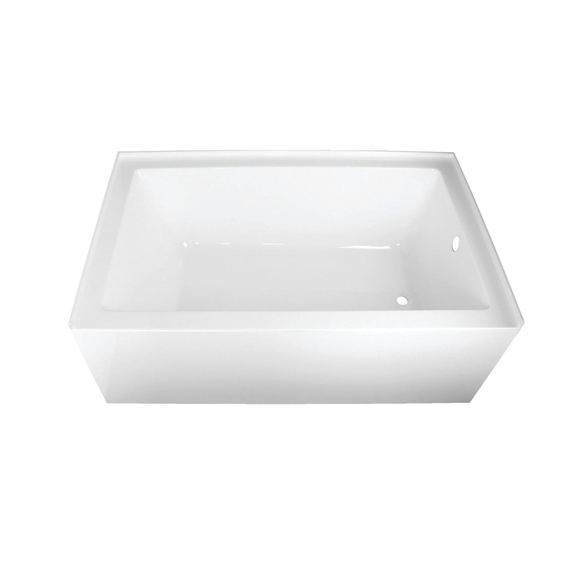 Aqua Eden 60" Acrylic Rectangular 3-Wall Alcove Tub, Right Hand Drain in Glossy White