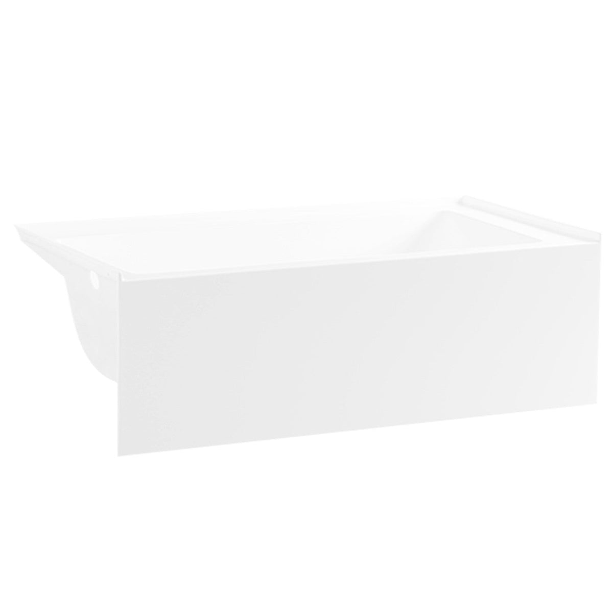 Aqua Eden 66" Acrylic Rectangular 3-Wall Alcove Tub, Left Hand Drain in Glossy White