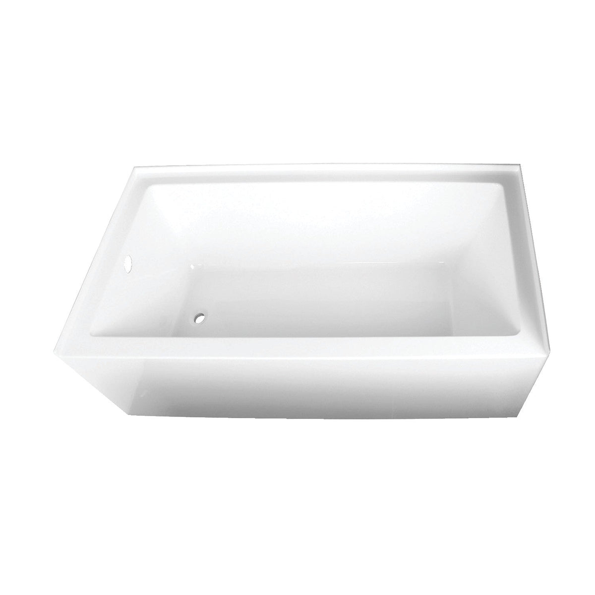 Aqua Eden 66" Acrylic Rectangular 3-Wall Alcove Tub, Left Hand Drain in Glossy White