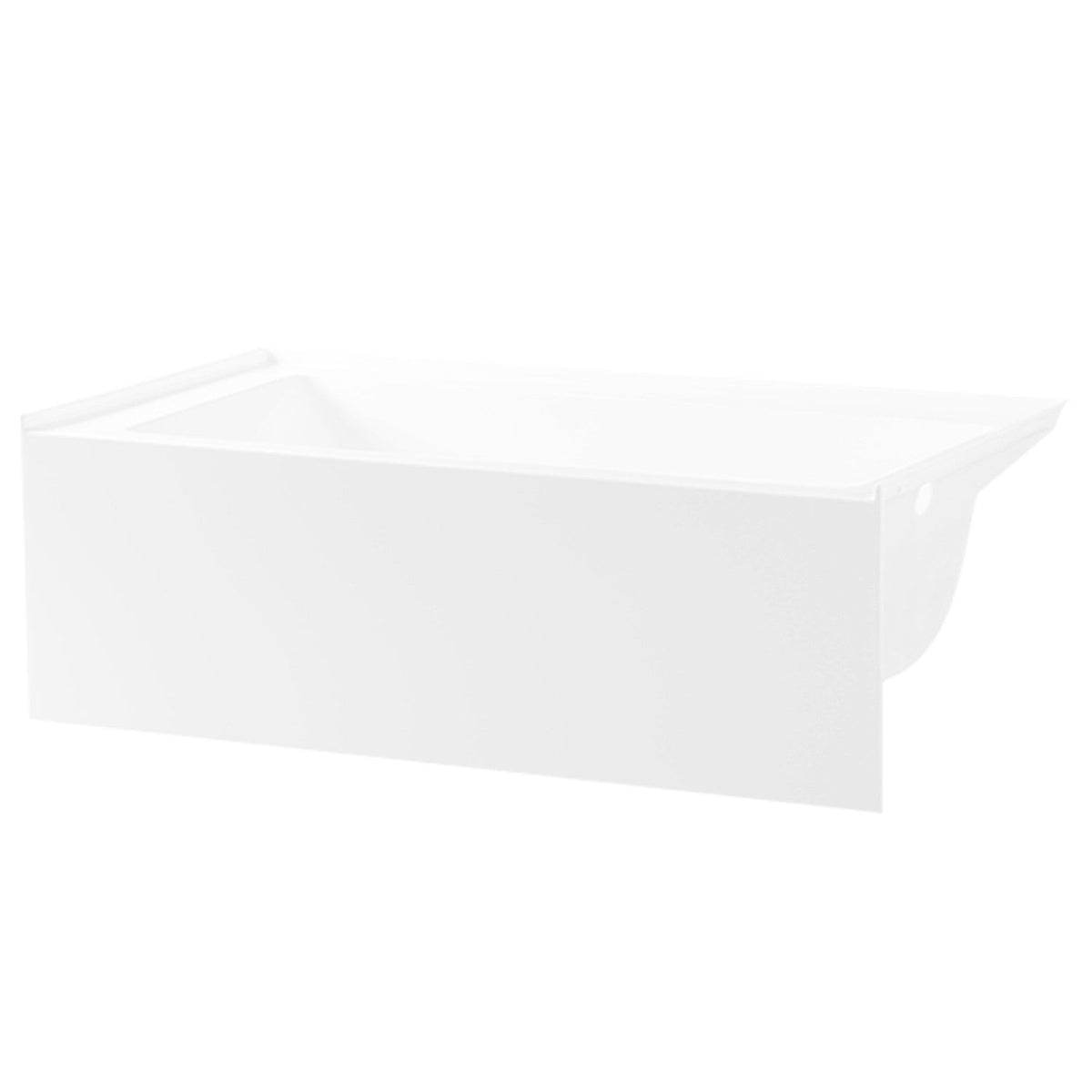 Aqua Eden 66" Acrylic Rectangular 3-Wall Alcove Tub, Right Hand Drain in Glossy White