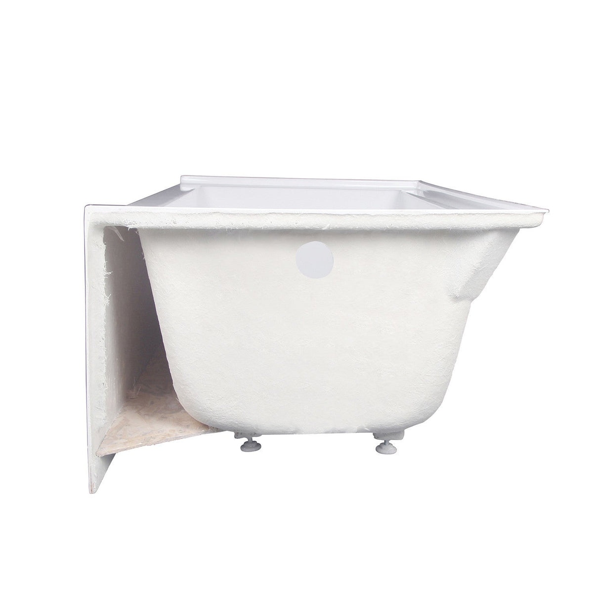 Aqua Eden 66" Acrylic Rectangular 3-Wall Alcove Tub, Right Hand Drain in Glossy White