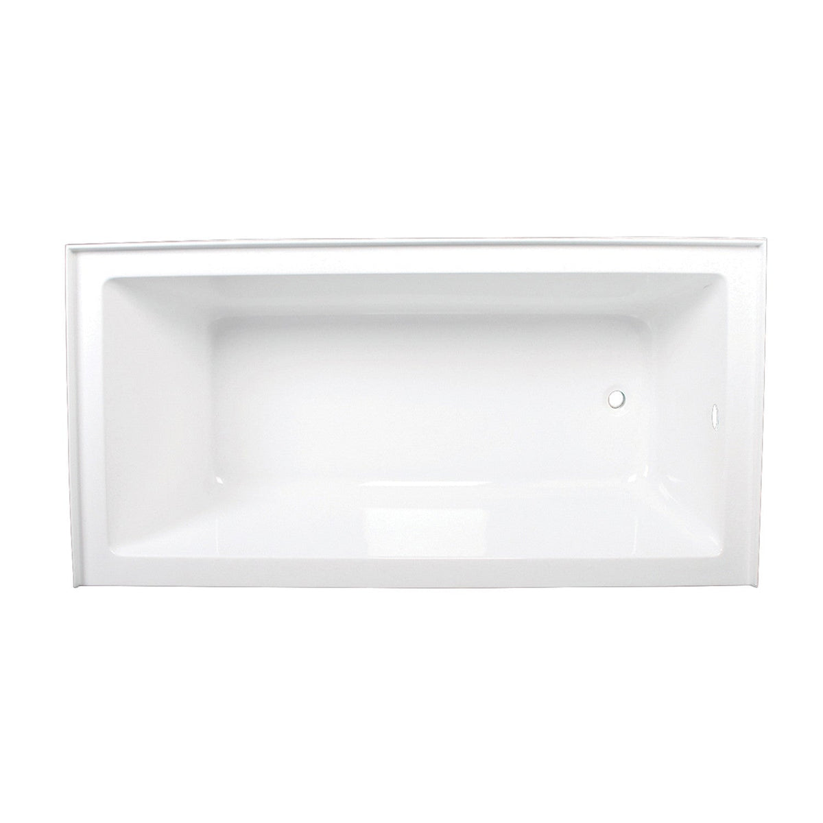 Aqua Eden 66" Acrylic Rectangular 3-Wall Alcove Tub, Right Hand Drain in Glossy White