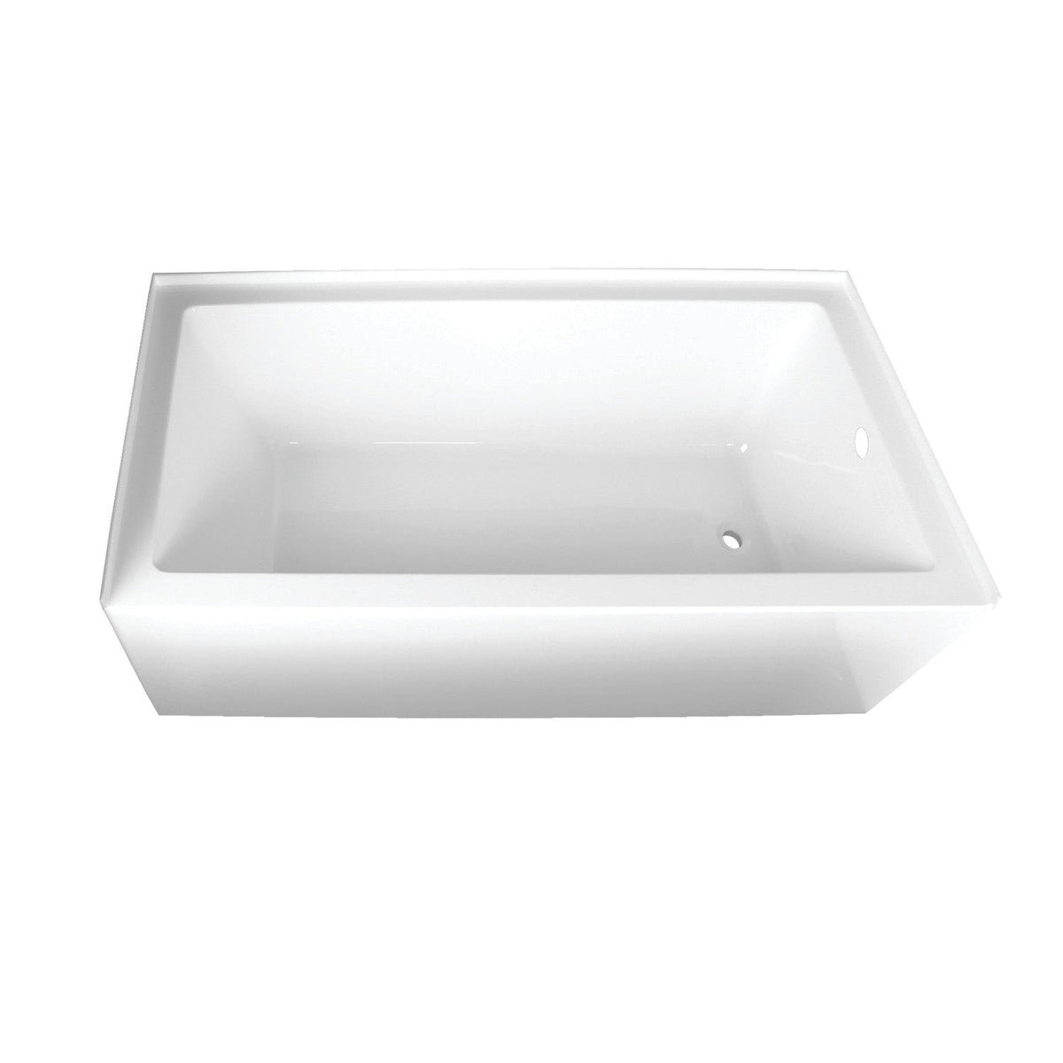 Aqua Eden 66" Acrylic Rectangular 3-Wall Alcove Tub, Right Hand Drain in Glossy White