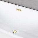 Kingston Brass 66" Acrylic Oval Double Ended Pedestal Tub with Drain (No Faucet Drillings), Glossy White/Polished Brass (VTDE663124C422)
