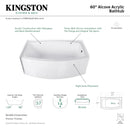 Kingston Brass Aqua Eden 60" Acrylic Rectangular 3-Wall Alcove Tub, Right Hand Drain Hole, Glossy White (VTDR603022R)