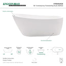 Kingston Brass 59" Acrylic Oval Single Slipper Freestanding Tub with Drain, Glossy White (VTRS592928)