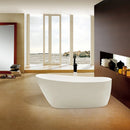 Kingston Brass 59" Acrylic Oval Single Slipper Freestanding Tub with Drain, Glossy White (VTRS592928)