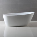 Kingston Brass 59" Acrylic Oval Single Slipper Freestanding Tub with Drain, Glossy White (VTRS592928)