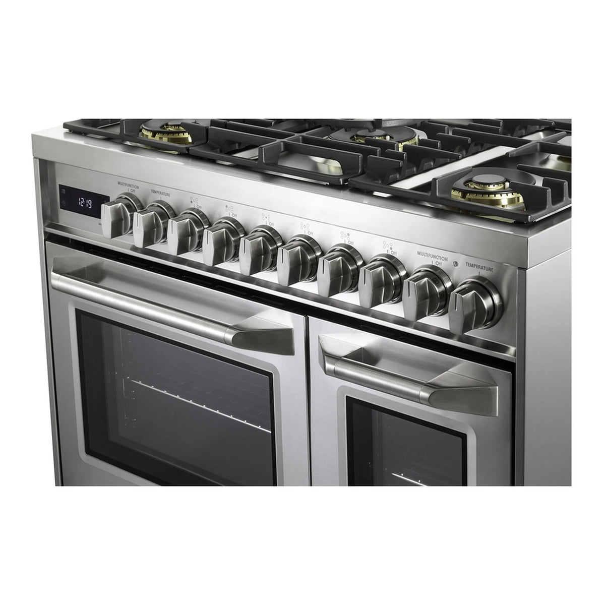 Verona Ultima Collection 36-Inch Double Oven Dual Fuel Range with 5 Brass Burners, 4.1 Cu. Ft. Total Oven Capacity in Stainless Steel (VUFSGE365DSS)