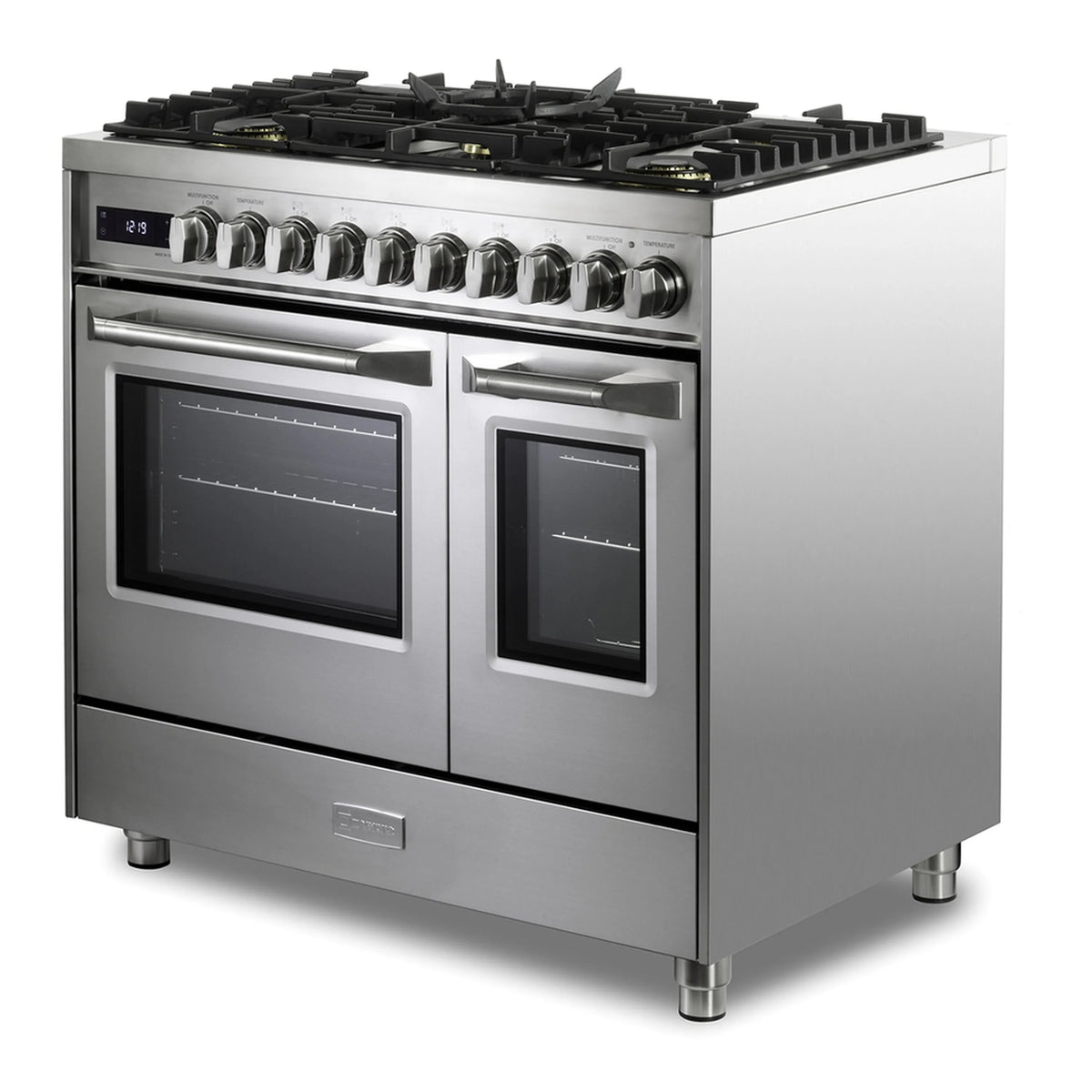 Verona Ultima Collection 36-Inch Double Oven Dual Fuel Range with 5 Brass Burners, 4.1 Cu. Ft. Total Oven Capacity in Stainless Steel (VUFSGE365DSS)