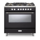 Verona Ultima 36-Inch Dual Fuel Range with 5 Sealed Burners in Matte Black (VUFSGE365E)