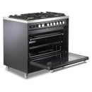 Verona Ultima 36-Inch Dual Fuel Range with 5 Sealed Burners in Matte Black (VUFSGE365E)