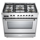 Verona Ultima 36-Inch Dual Fuel Range with 5 Sealed Burners in Stainless Steel (VUFSGE365SS)