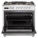 Verona Ultima 36-Inch Dual Fuel Range with 5 Sealed Burners in White (VUFSGE365W)