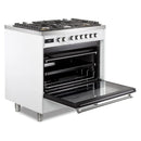 Verona Ultima 36-Inch Dual Fuel Range with 5 Sealed Burners in White (VUFSGE365W)