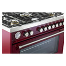 Verona Ultima 36-Inch Gas Range with 5 Sealed Burners in Burgundy (VUFSGG365BU)