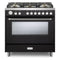 Verona Ultima 36-Inch Gas Range with 5 Sealed Burners in Matte Black (VUFSGG365E)