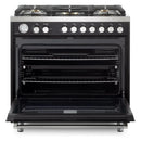 Verona Ultima 36-Inch Gas Range with 5 Sealed Burners in Matte Black (VUFSGG365E)