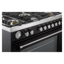 Verona 2-Piece Appliance Package - 36-Inch Gas Range with 5 Sealed Burners and Wall Mount Range Hood in Black