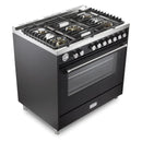 Verona Ultima 36-Inch Gas Range with 5 Sealed Burners in Matte Black (VUFSGG365E)