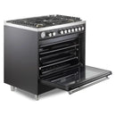 Verona Ultima 36-Inch Gas Range with 5 Sealed Burners in Matte Black (VUFSGG365E)