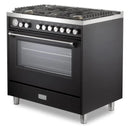 Verona Ultima 36-Inch Gas Range with 5 Sealed Burners in Matte Black (VUFSGG365E)