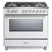 Verona Ultima 36-Inch Gas Range with 5 Sealed Burners in White (VUFSGG365W)