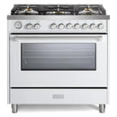 Verona Ultima 36-Inch Gas Range with 5 Sealed Burners in White (VUFSGG365W)