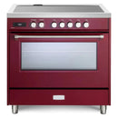 Verona Ultima 36-Inch Induction Range with 5 Element Burners in Burgundy (VUFSIE365BU)