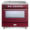 Verona Ultima 36-Inch Induction Range with 5 Element Burners in Burgundy (VUFSIE365BU)