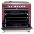 Verona Ultima 36-Inch Induction Range with 5 Element Burners in Burgundy (VUFSIE365BU)