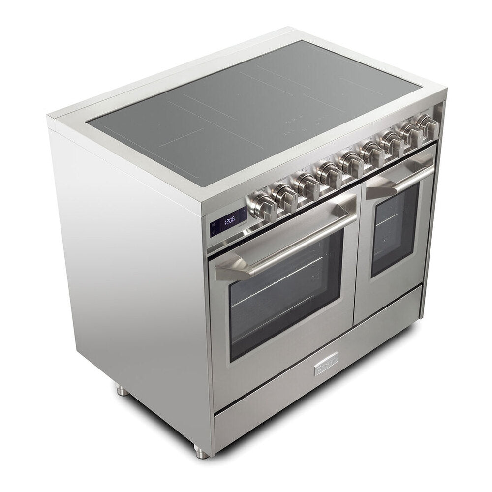 Verona Ultima 36-inch induction range VUFSIE365DSS double oven doors open