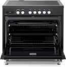 Verona 2-Piece Appliance Package - 36-Induction Range with 5 Element Burners and Wall Mount Range Hood in Black
