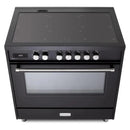 Verona 2-Piece Appliance Package - 36-Induction Range with 5 Element Burners and Wall Mount Range Hood in Black