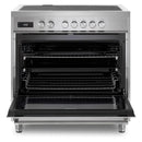 Verona 2-Piece Appliance Package - 36-Inch Induction Range with 5 Element Burners and Under Cabinet Range Hood in Stainless Steel