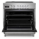 Verona 2-Piece Appliance Package - 36-Inch Induction Range with 5 Element Burners and Wall Mount Range Hood in Stainless Steel