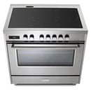 Verona 2-Piece Appliance Package - 36-Inch Induction Range with 5 Element Burners and Wall Mount Range Hood in Stainless Steel