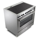 Verona 2-Piece Appliance Package - 36-Inch Induction Range with 5 Element Burners and Wall Mount Range Hood in Stainless Steel