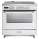 Verona Ultima 36-Inch Induction Range with 5 Element Burners in White with Stainless Steel Trim (VUFSIE365W)