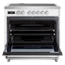 Verona Ultima 36-Inch Induction Range with 5 Element Burners in White with Stainless Steel Trim (VUFSIE365W)