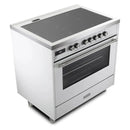 Verona Ultima 36-Inch Induction Range with 5 Element Burners in White with Stainless Steel Trim (VUFSIE365W)