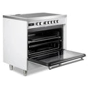 Verona 2-Piece Appliance Package - 36-Induction Range with 5 Element Burners and Wall Mount Range Hood in White