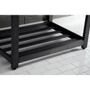Kingston Brass Quadras 31" Ceramic Console Sink with Steel Base and Shelf (8-Inch, 3-Hole), White/Matte Black (VWP3122W8A0)