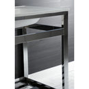 Kingston Brass Quadras 31" Ceramic Console Sink with Steel Base and Shelf (8-Inch, 3-Hole), White/Chrome (VWP3122W8A1)